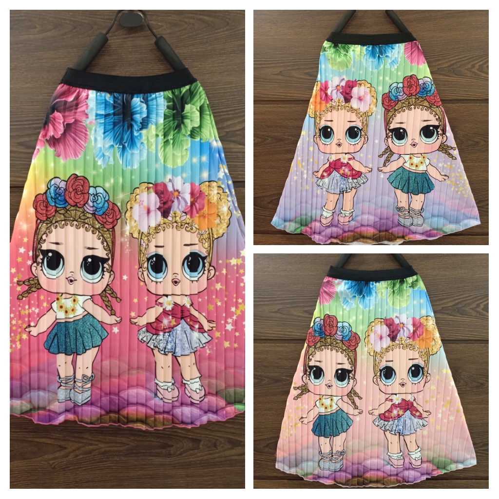 ROK ANAK PEREMPUAN PLISKET SCUBA KARAKTER LOL