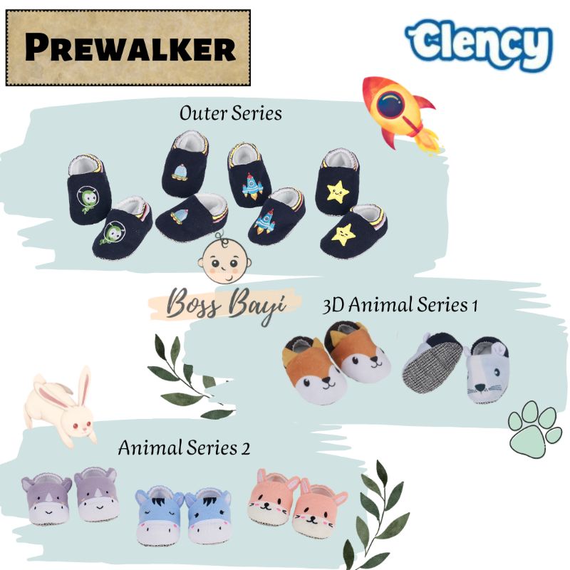 CLENCY Sepatu Bayi Kain / Prewalker Bayi