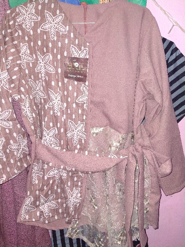 [bisa Cod] Batik Wanita Asj Sa Hrb026 Kenongo Kemeja Tosca Pendek