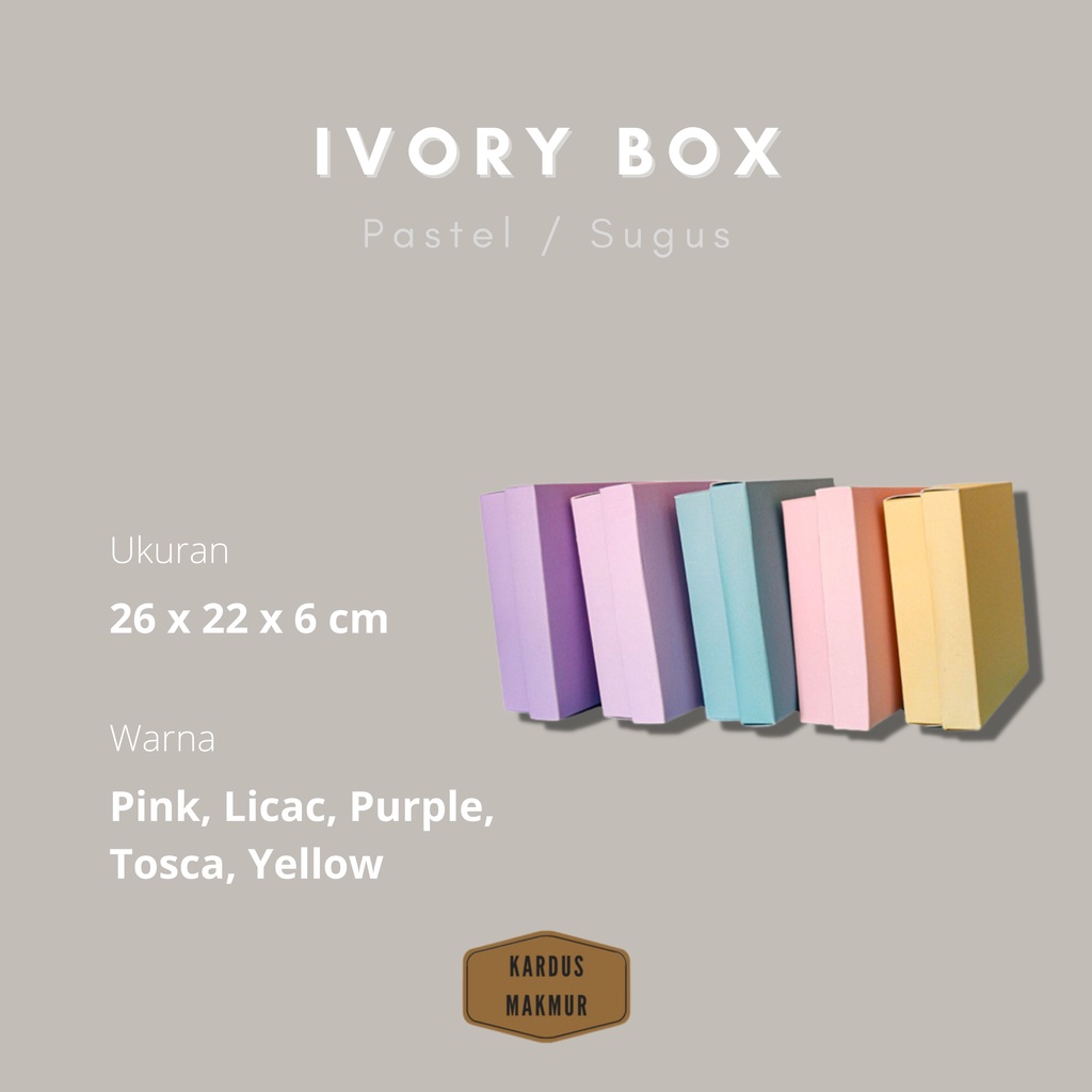 

Edisi Pastel -packaging box untuk kotak kado ulang tahun / hampers warna pink, lilac, tosca, purple