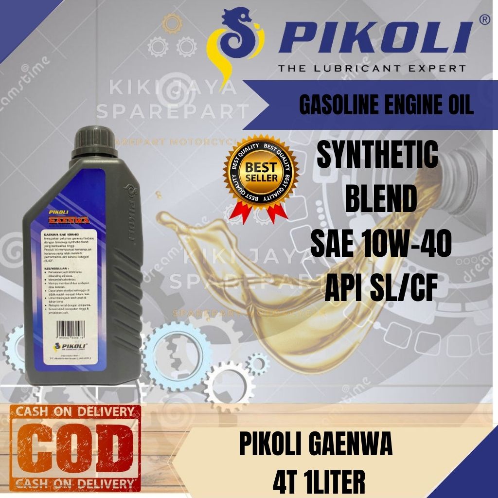 OLI MESIN FIKOLI PIKOLI 1L GAENWA SYNTHETIC 4TAX 1L - 1000ML 4T 10W - 40