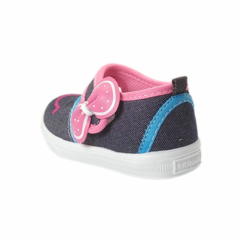 sepatu anak bayi perempuan bahan sol lembut model casual lucu murah pita terbaru K02 NAVY FOX
