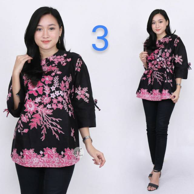 Batik Dolby Dolbi Dobby Doby Tenun Sutra Tulis Katun ATBM ATASAN blus BATIK WANITA sogan SRG308