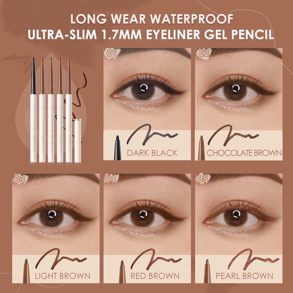 FOCALLURE Perfectly Defined Gel Eyeliner / Focallure Ultra Slim Pencil Eyeliner Gel