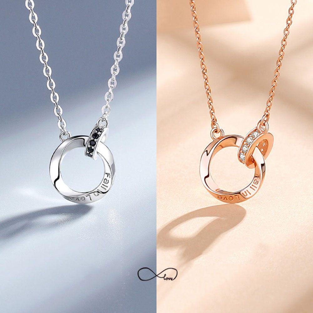 R-flower Couple Kalung Mengenang Liontin Tembaga Gesper Ganda