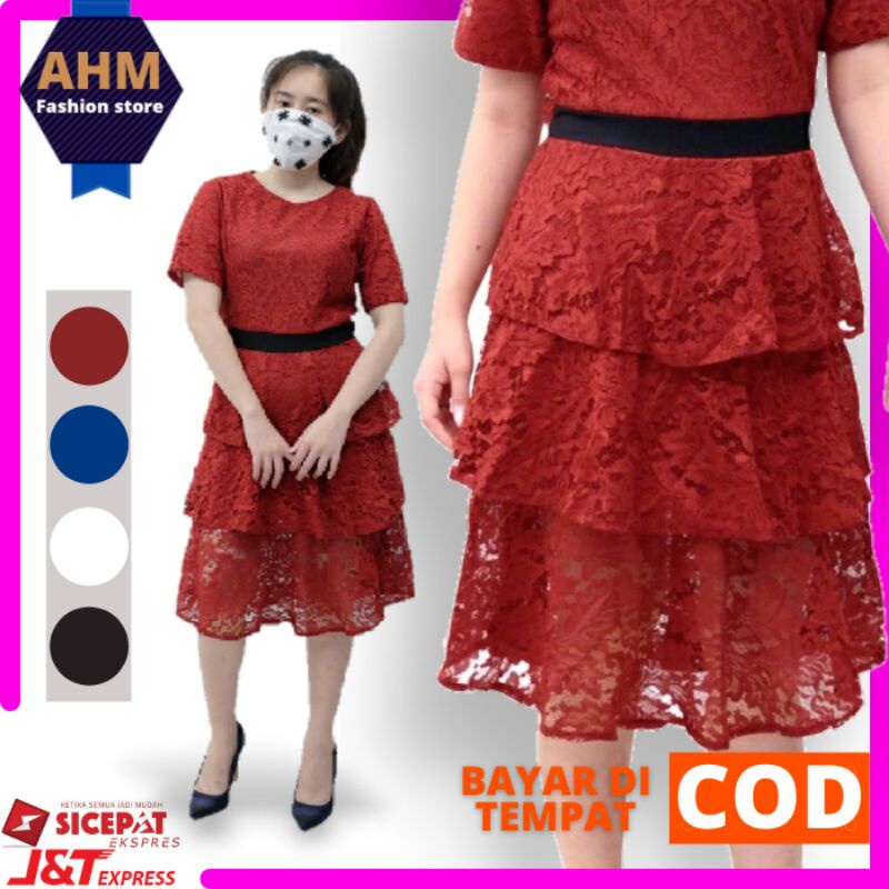 baju mini dres dress brokat brukat casual korea korean style sexy kondangan party lengan pendek a011