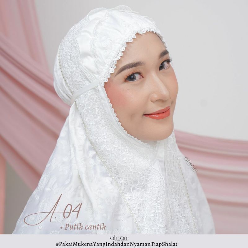 MUKENA A.O4 SUTRA FULL BORDIR DAUN ORIGINAL AHSANI RENDA KERANCANG BUNGA DAN SWAROVSKI