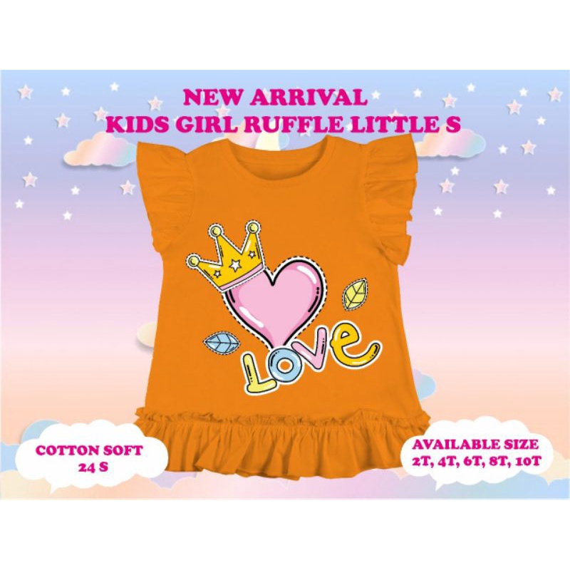 Kaos Anak Ruffle 2-8 Tahun by LITTLE S Kaos Kids Girl Ruffle