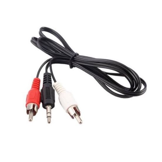 (NCS) COD Kabel Aux to RCA Jack Audio 2in1 1 ke 2 ( Male 3.5 to Male RCA ) HP 3,5 ke Speaker