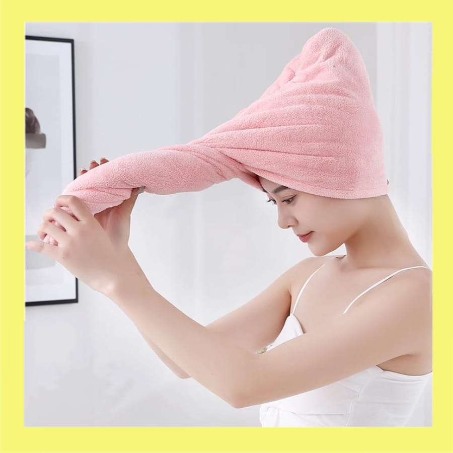 Handuk Rambut Keramas Hair Dryer Fleece Cepat Kering Fiber Magic Towel Lembut Handuk Turban Pengering Rambut