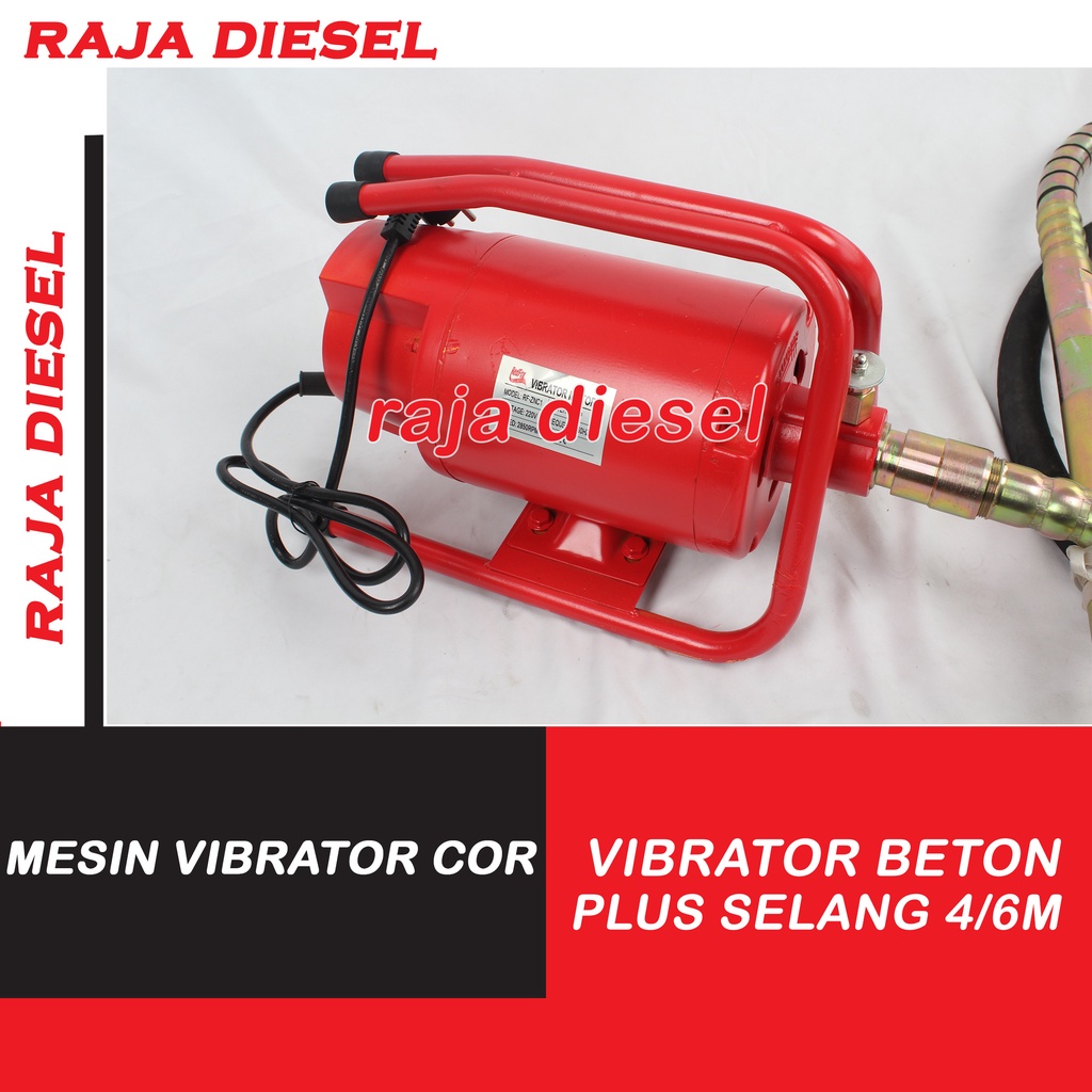 Mesin Vibrator Beton Listrik Elektrik + Selang Cor Beton 6 Meter