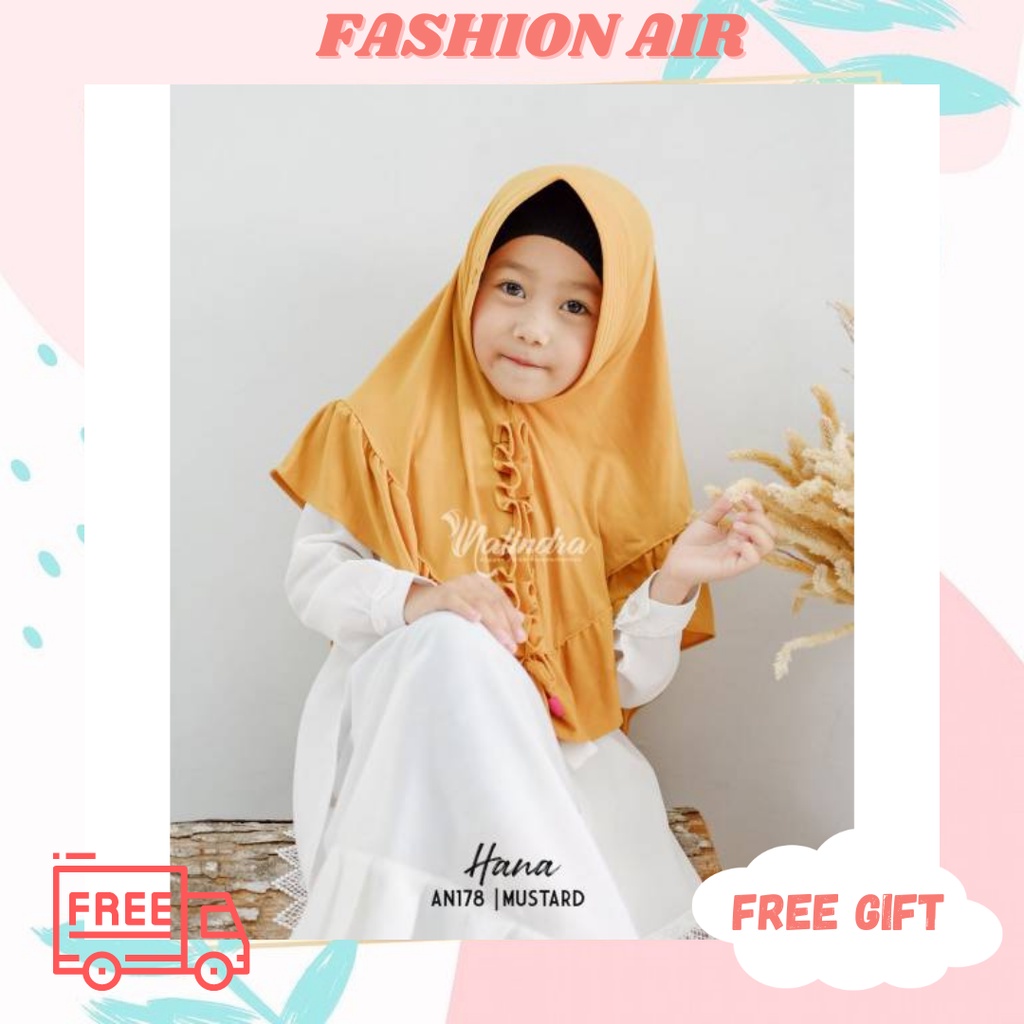JILBAB KHIMAR ANAK JERSEY SUPER KRIWIL HANA KIDS ORIGINAL by NALINDRA
