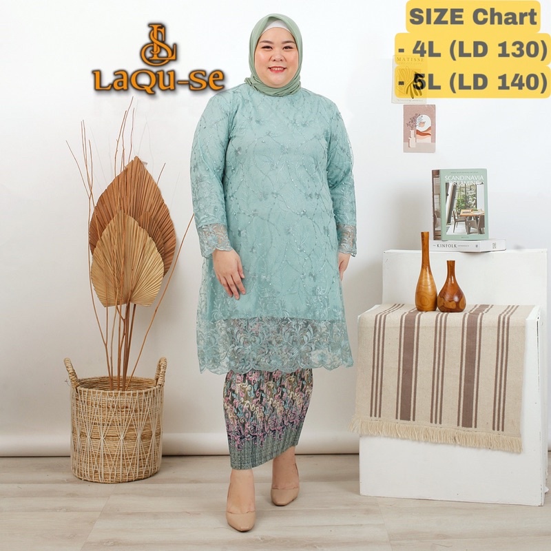 (JUMBO SIZE) Kebaya Jumbo Atasan Kebaya Ukuran Jumbo Kebaya Big Size Set Kebaya Ukuran 4L 5L By Laquse Kebaya