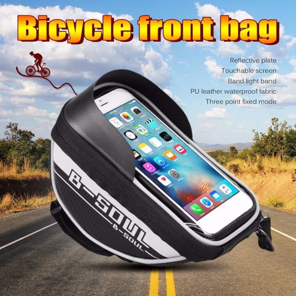 Tas Sepeda Stang Depan B-SOUL 6.5 inch Front Handlebar Bike Phone Holder Waterproof Bicycle Bag