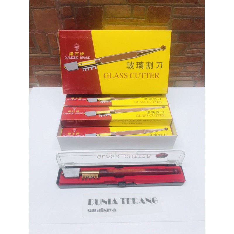 Pemotong Kaca DIAMOND Brand Box Mika Gg Kayu Tanpa Minyak Glass Cutter Potongan Kaca Glass Cutting