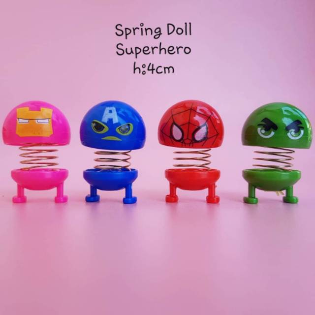 Boneka spring doll superhero set isi 4