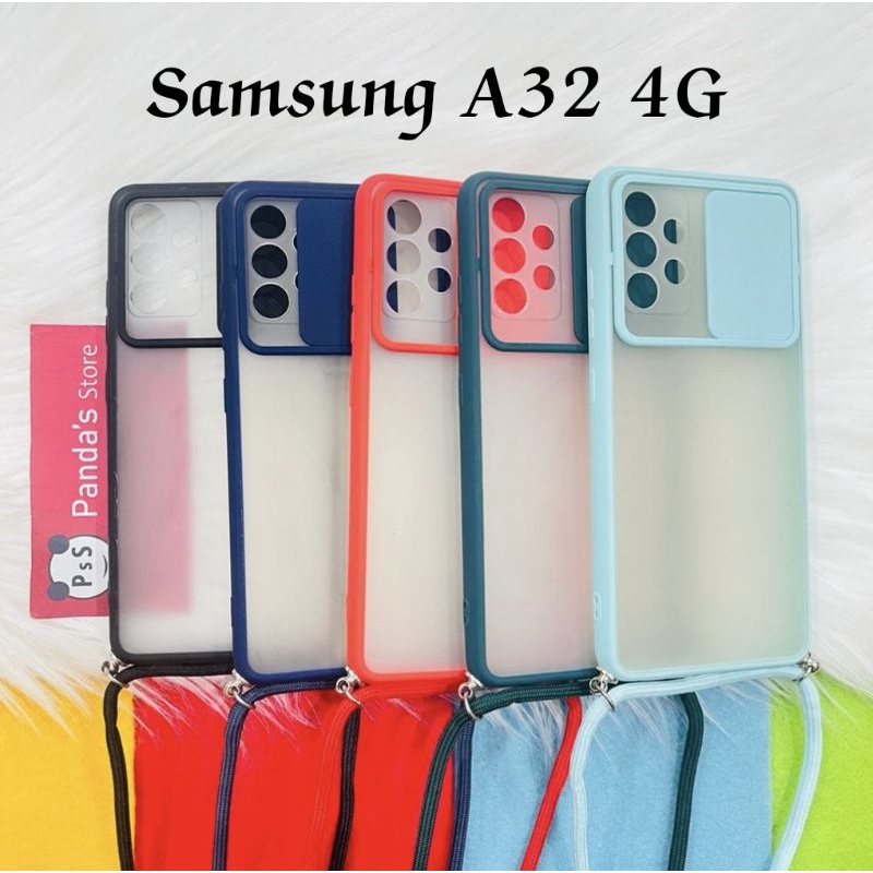 Samsung A32 4G Softcase dove sliding camera + Tali Laynard [Premium]