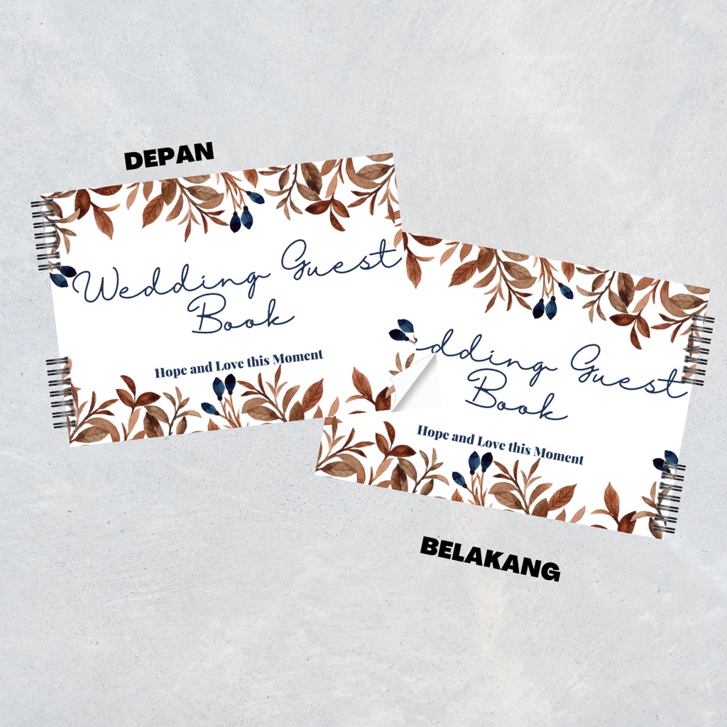 Buku Tamu Pernikahan NON CUSTOM / Wedding Guest Book NON CUSTOM/TIDAK CUSTOM Soft Cover DESIGN KEKINIAN TERBARU 2022