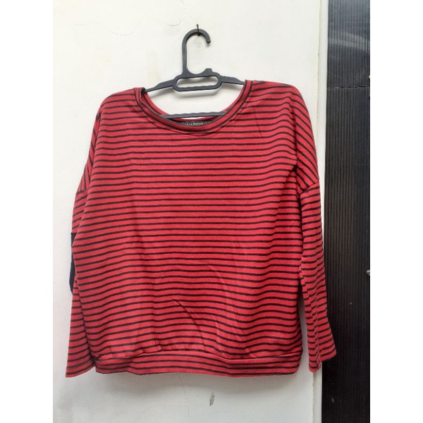 KAOS PRELOVED ZARA WOMAN ORI | KAOS LENGAN PANJANG WANITA/CEWEK | KAOS GARIS GARIS STRIPE | KAOS PRE