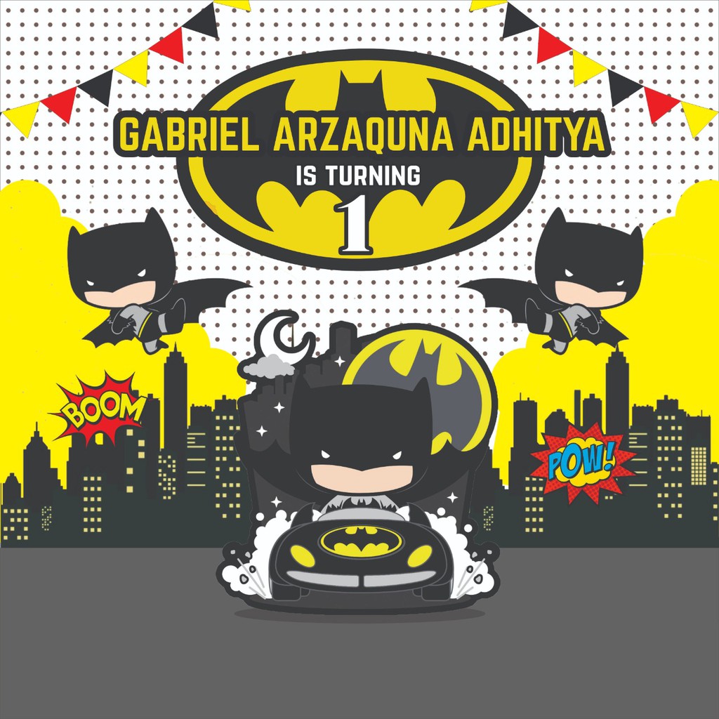 Backdrop Banner Ultah / Tedhak Siten "BATMAN"