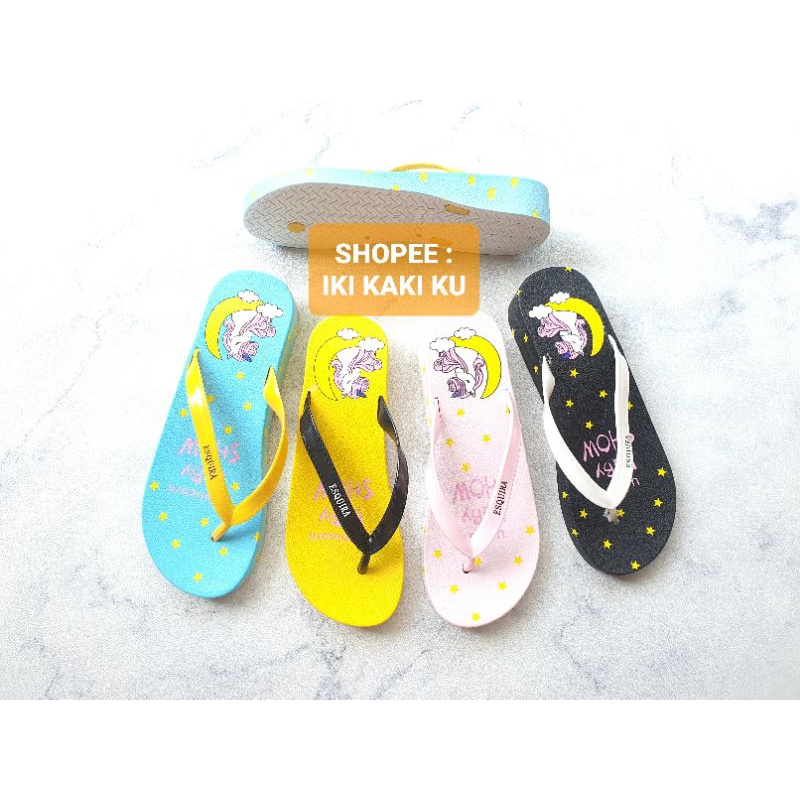 SANDAL JEPIT WANITA GAMBAR UNICORN KARET ESQUIRA 811