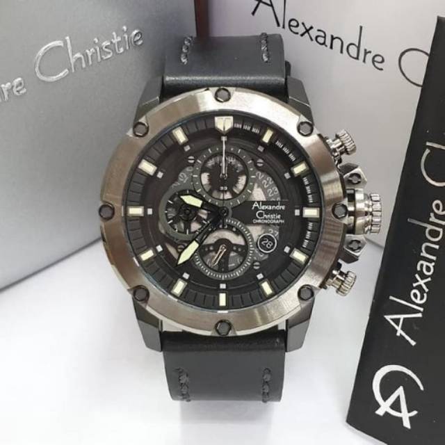 Jam Tangan Pria Alexandre Christie Ac 6461 Full Black Original