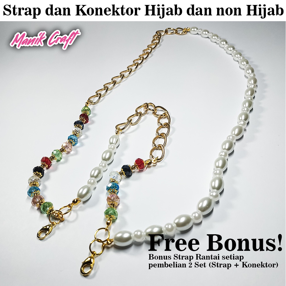 Konektor Masker Hijab / Strap Masker Rantai / Tali masker Rantai / Kalung masker Rantai