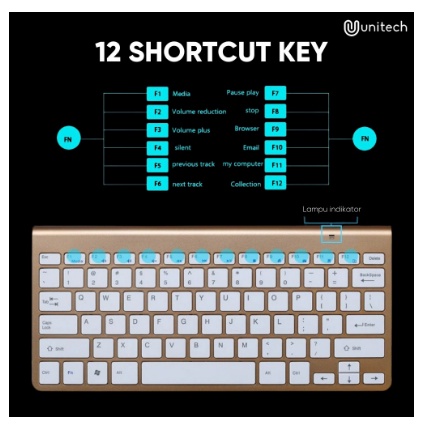 Keyboard Plus Mouse Wireless Unitech UC1 Slim Super Silent Desain Ultrathin Elegan