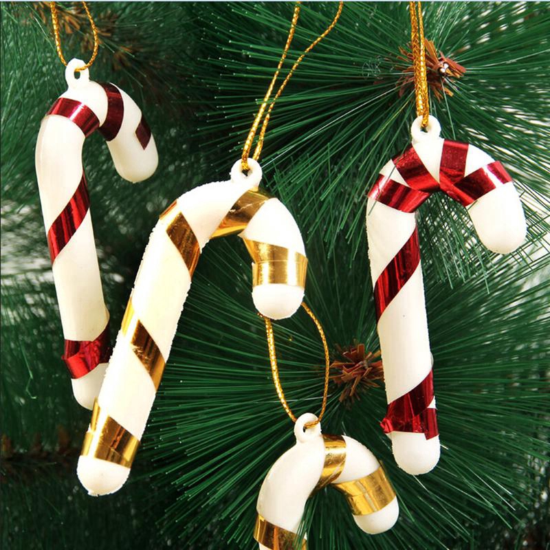 12Pcs For New Year Party Kids Gift XMAS Hanging Candy Cane Christmas Tree Ornaments Crutch Xmas Decor