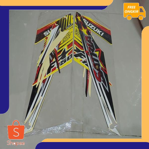 Stiker Bodi & Lis Body & Striping Satria Fu 2014 Hitam Kuning