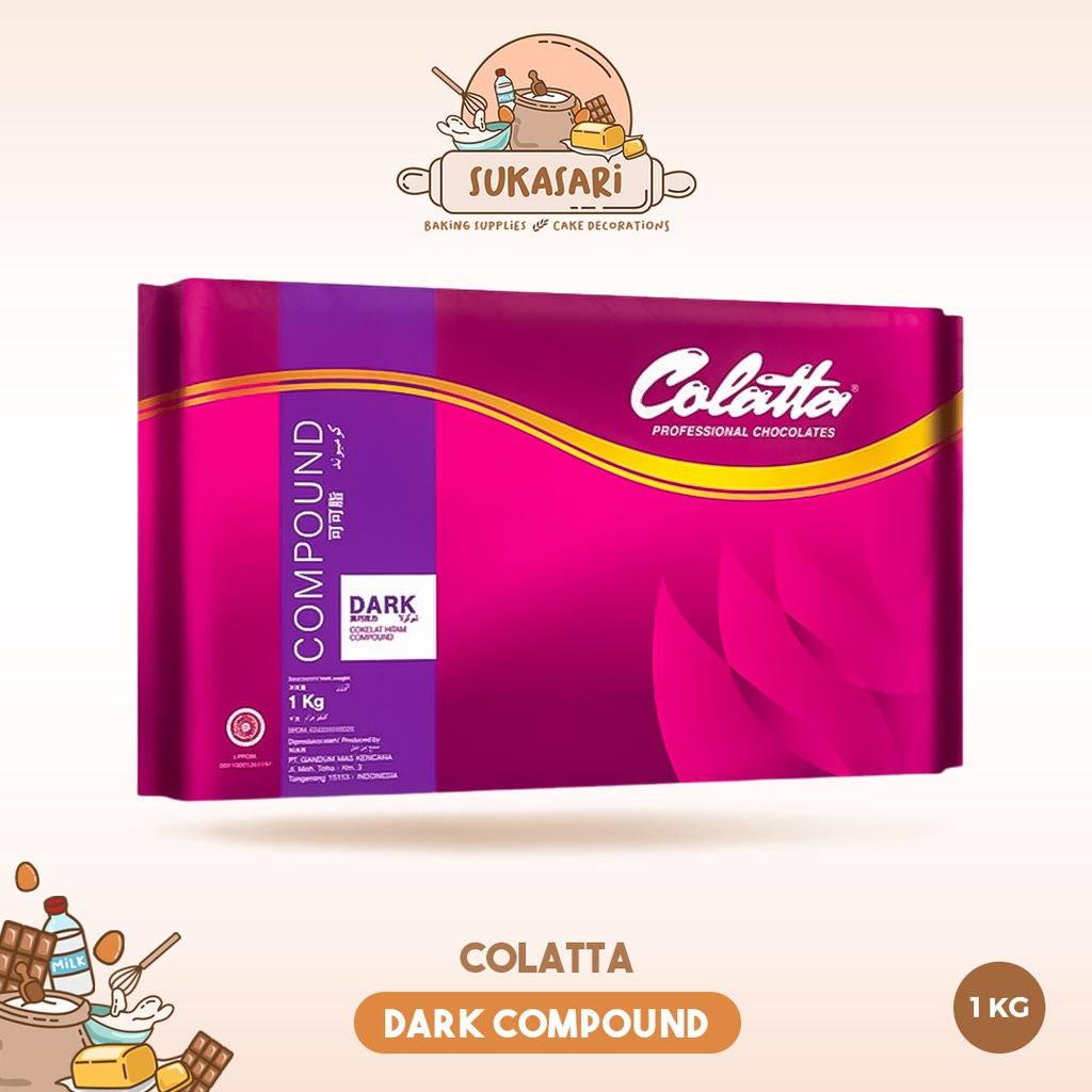 

Sukasari - Colatta Dark Chocolate Compound 1kg, 5kg / Cokelat Batang Blok / Coklat Masak / Colatta DCC