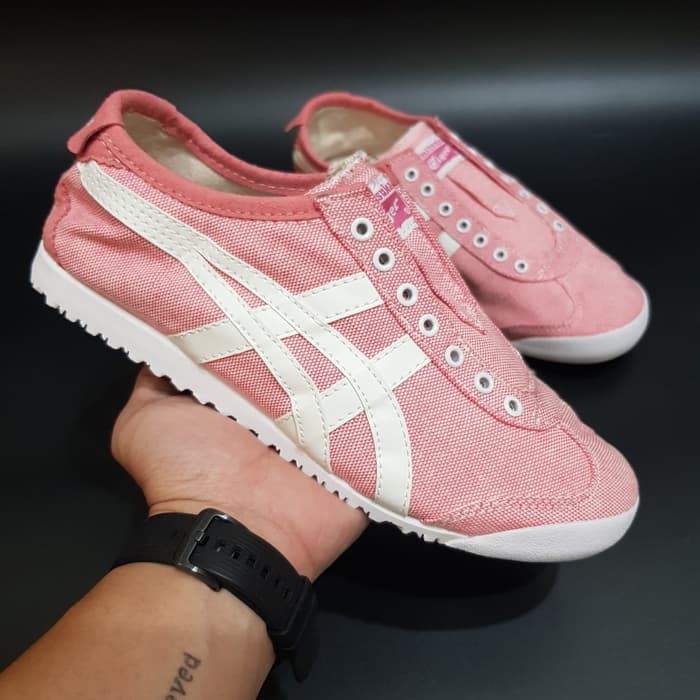 Terbaru  Slip On Wanita Q14C1  Onitsuka Tiger Mexico 66 Canvas Slip On - Soft Pink / Sepatu Wanit