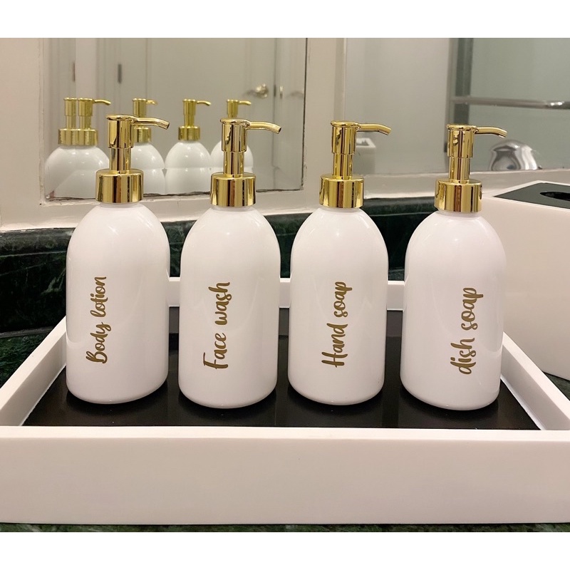 botol 250ml NEW gold kecil. aesthetic bottle minimalist refill organizer tempat sabun cair pump estetik