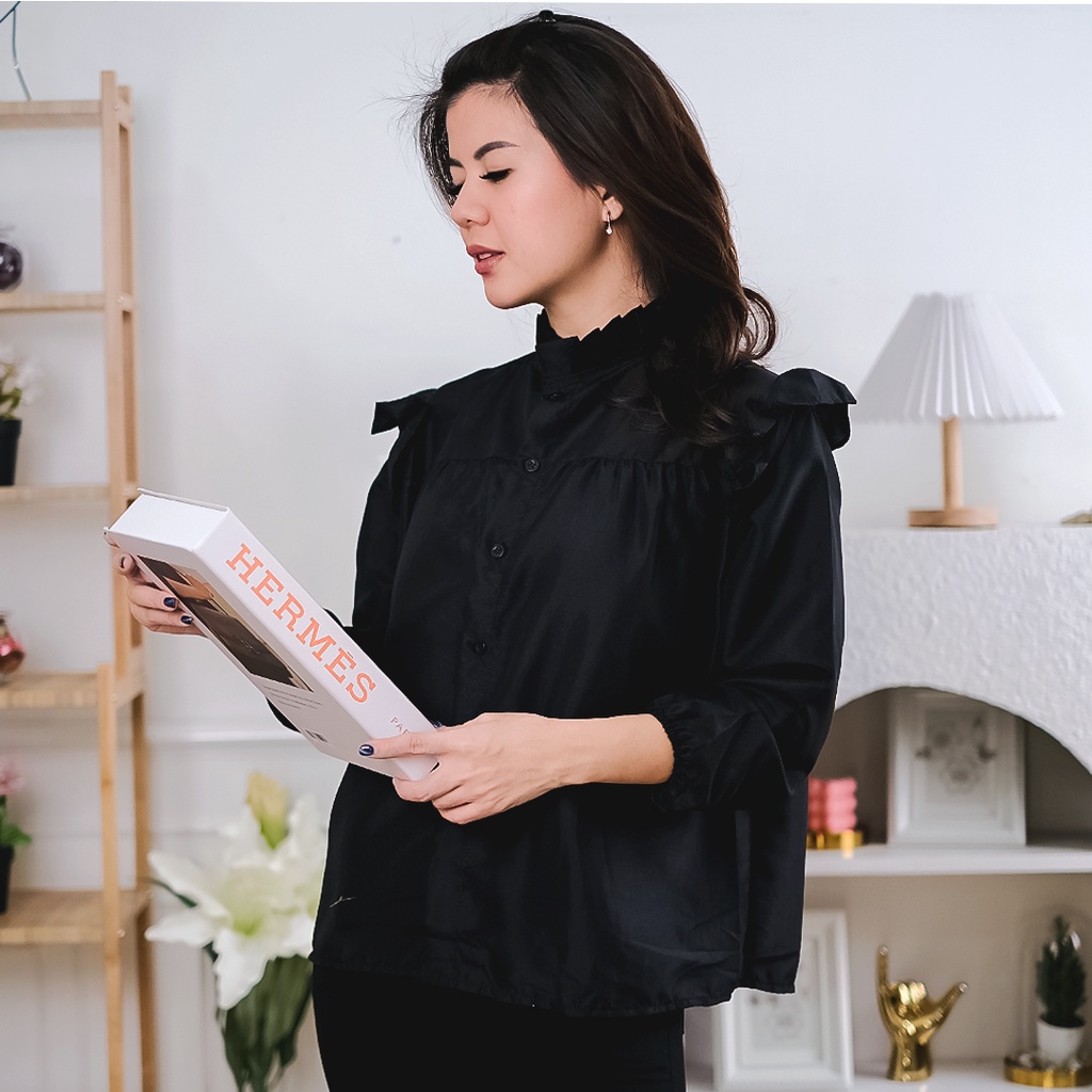 AFI - EC - Rasya Blouse / Puffy Blouse / Biya Blouse-Hitam