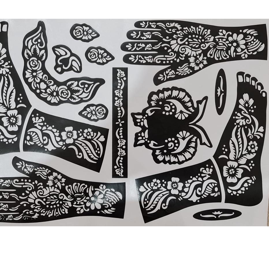 0PV [4 PCS] STIKER HENNA TANGAN DAN KAKI / CETAKAN HENNA✵ (Terkini)Terbaru ➴