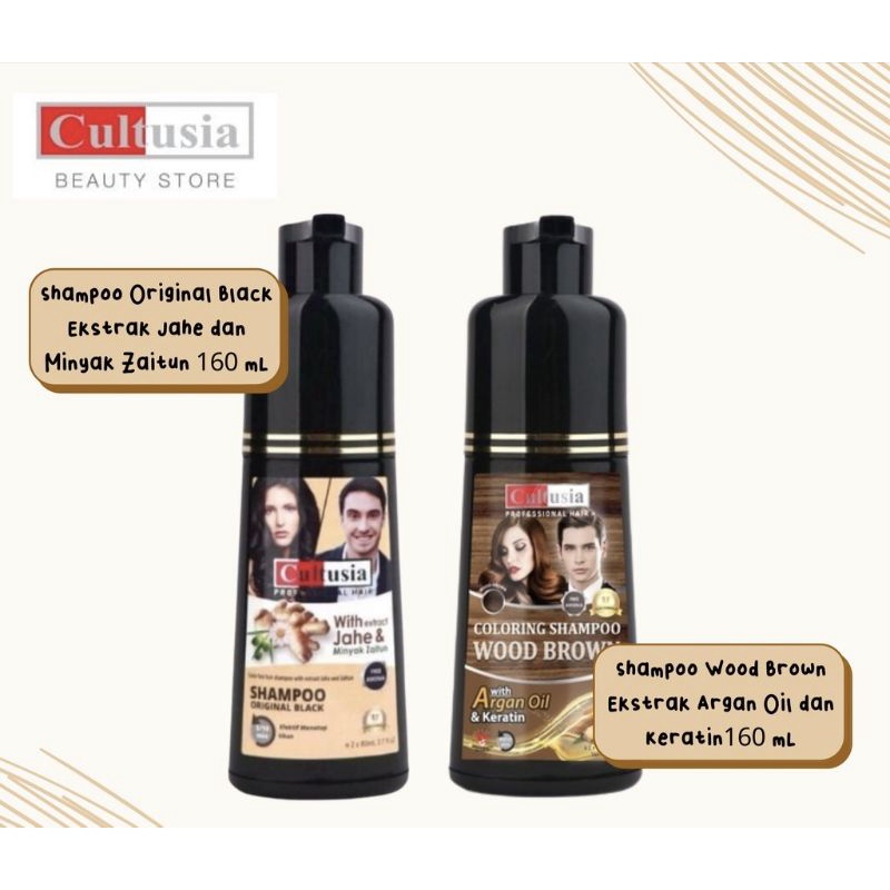 Shampoo Brown Cultusia Original 160ml  / Semir Rambut Instan / Penghilang Rambut Uban / Hair Shampo 