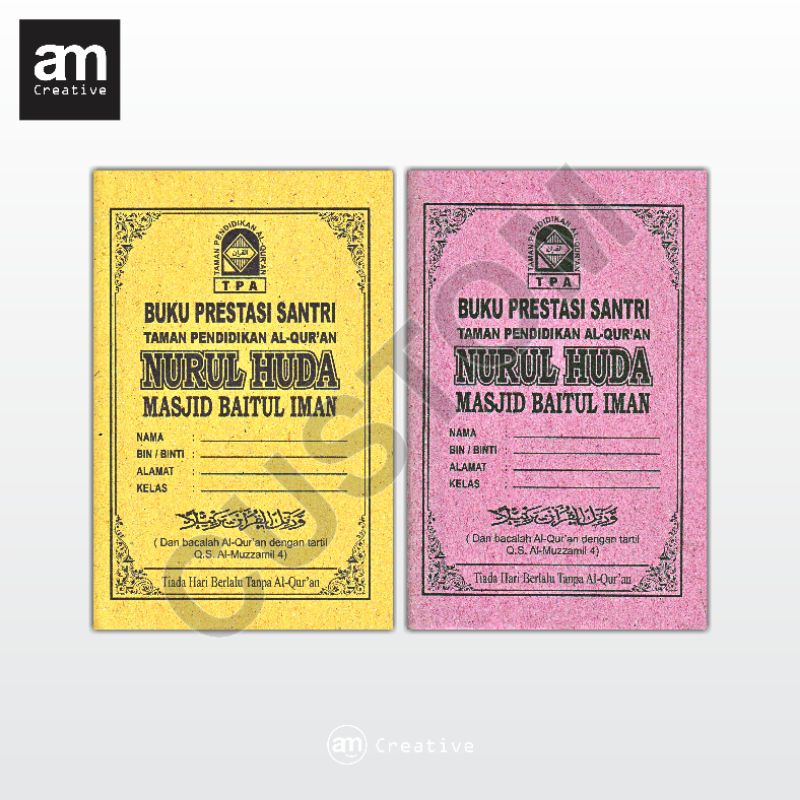 

Buku Prestasi Santri CUSTOM TPA / TPQ iqro Qur'an
