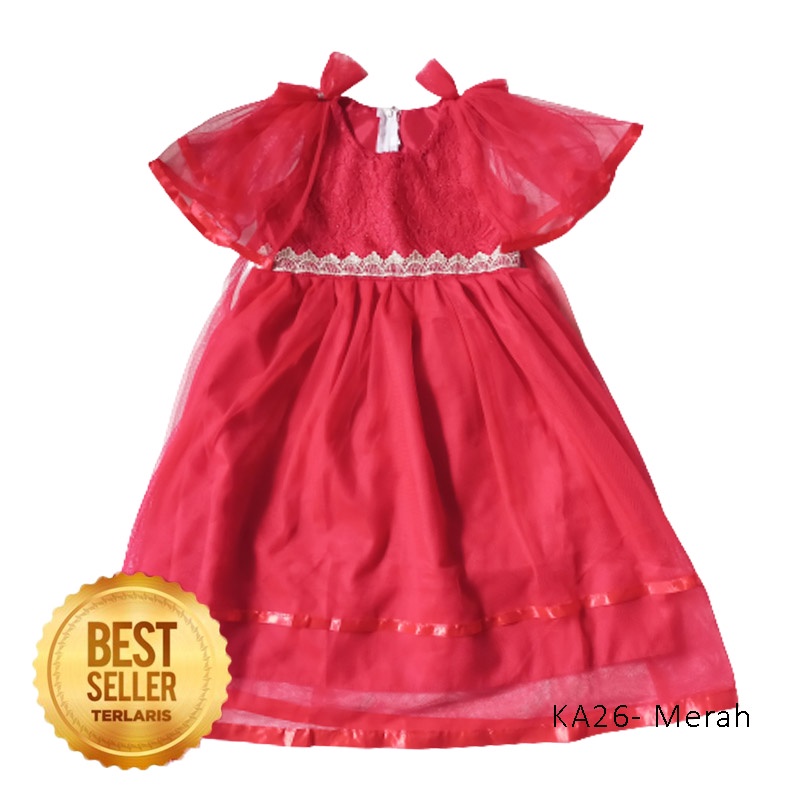 Dress IMLEK Anak Merah  2 Tahun 10 tahun Cheongsam Gaun Anak Merah Perempuan Import VW03