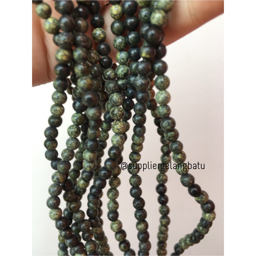 Black Jade 4mm magnetic bahan gelang kalung kesehatan premium akik craft fashion aksesoris supplier