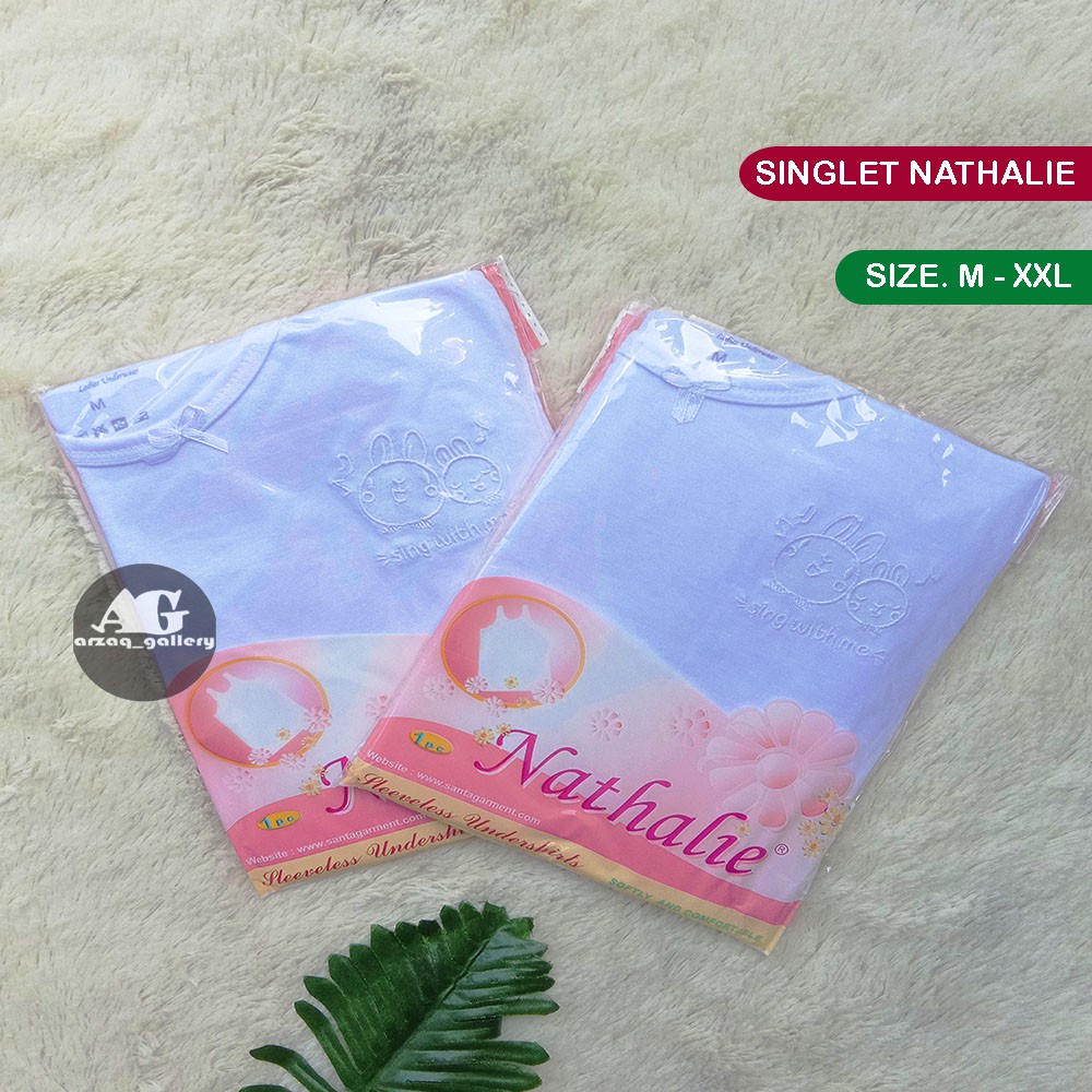 3pc -  SINGLET NATALIE | KAOS DALAM NATHALIE | SINGLET WANITA | KAOS DALAM WANITA | Tank top Wanita  / Kaos Dalam Putih / Kaos Kutang