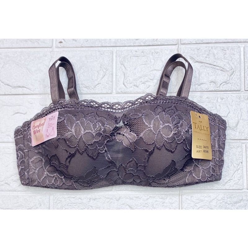 BH KEMBEN TALLY 806 BROKAT RENDA BUSA TIPIS ADA KAWAT - BRA KEMBEN WANITA MEREK TALLY BAHAN RENDA - ARA98 STORE