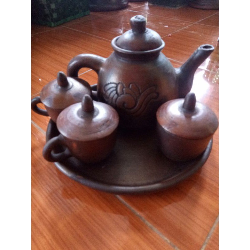 TEKO Poci CANGKIR Poci Grabah TANAH LIAT 1 SET