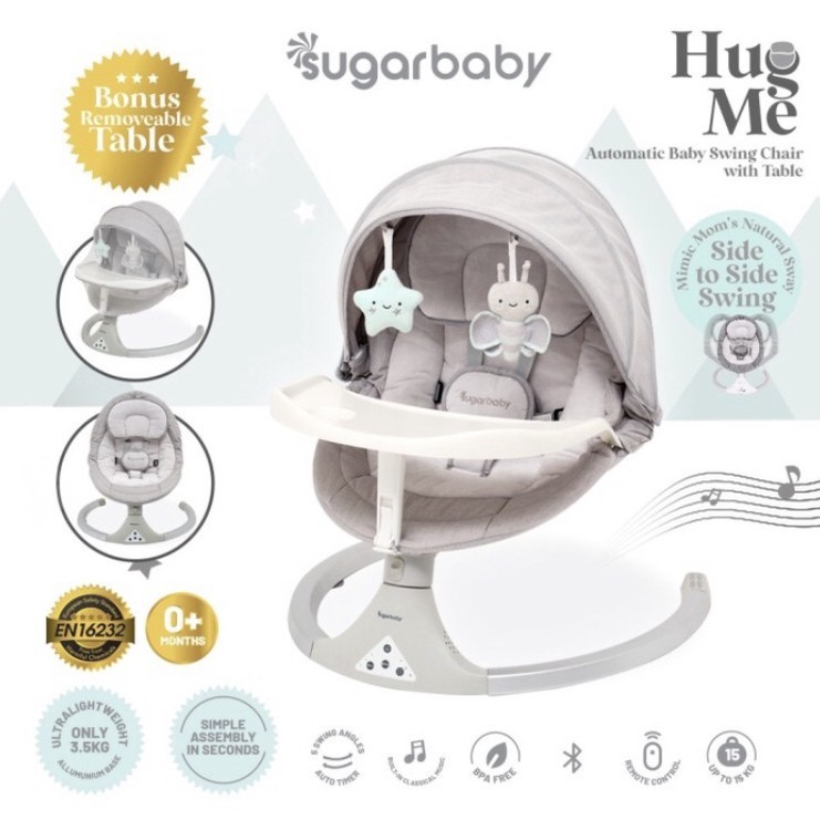 Sugar Baby Hug Me Automatic Baby Swing Chair With Table / Ayunan Bayi