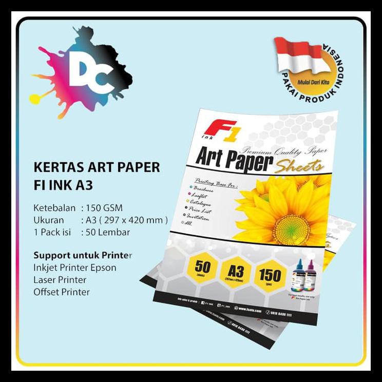 Jual GRATIS ! KERTAS ART PAPER F1 INK Ukuran A4 isi 100 Lembar 150