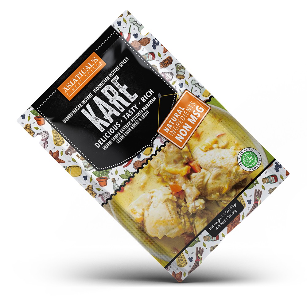 

KARE Bumbu masak instan Bumbu Dapur Spices NON MSG 40gr Asiaticals