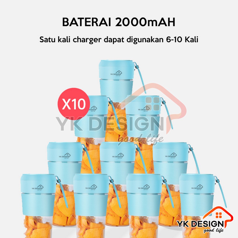YK DESIGN YK-100 Blender Juicer Portable / Blender Buah Cup 300 ml Mudah DIbawa Kemana-mana-7