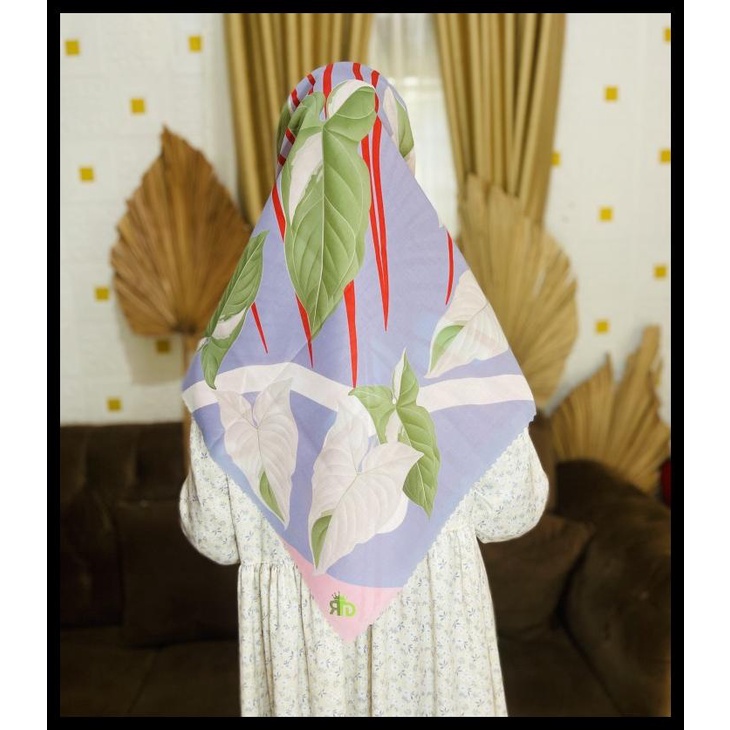 HIJAB PRINTING SEGI EMPAT VOAL PREMIUM MOTIF SINGONIUM VAR (SYARI) KODE 593