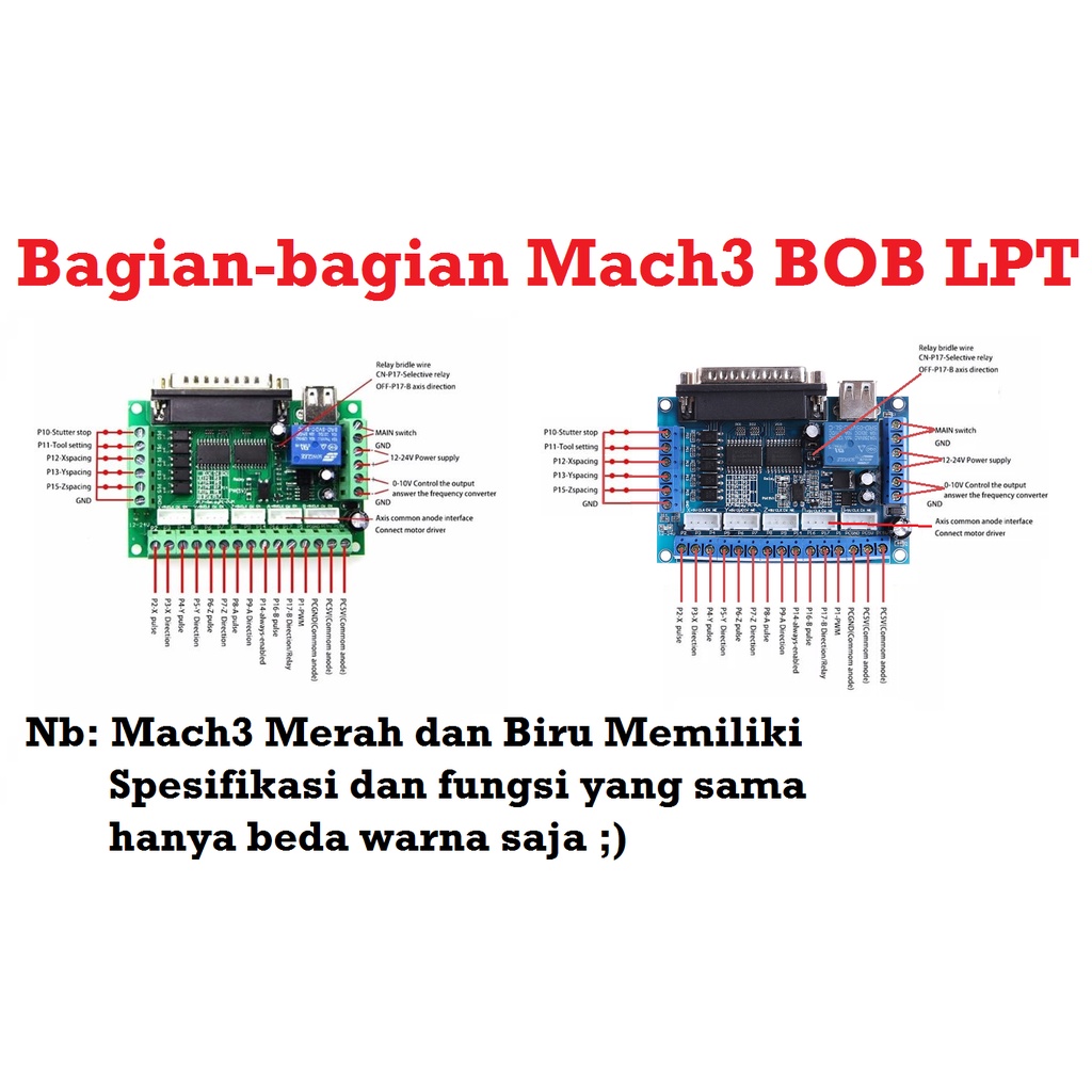 [HAEBOT] BOB Breakout Board Controller CNC Mach3 LPT Pararel 5 Axis Module Mesin Router Ukir Plasma Laser