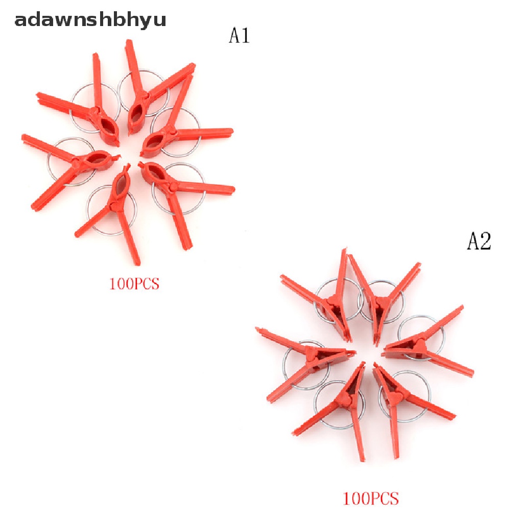 Adawnshbhyu 100pcs Klip Okulasi Plastik Tanaman Sayuran Kebun Rata Dan Bulat