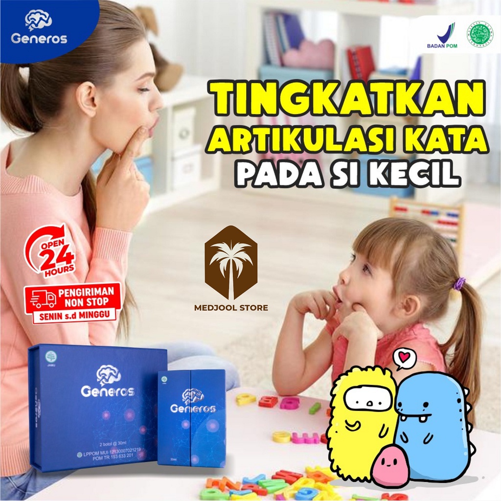 Generos Original - Multivitamin Nutrisi Atasi Telat Bicara Speech Spech Delay 10 Tetes Perhari Anak Cerdas &amp; Lancar Bicara Solusi Hiperaktif Tingkatkan Kecerdasan &amp; Daya Ingat